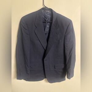 Burberry Navy Blue Blazer Jacket Sport Coat Size 44 Regular Vintage Small Flaws